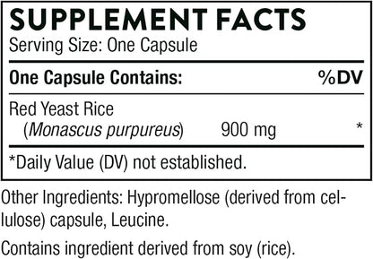 THORNE Choleast-900-900mg Red Yeast Rice Extract - Gluten-Free Supplement Supports Healthy Cholesterol Levels Already in a Normal Range, Heart & Blood Pressure* - 120 Capsules