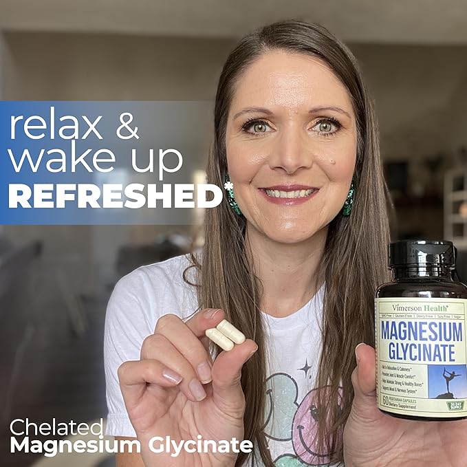 Magnesium Glycinate 200mg Capsules (Glicinato de Magnesio) - Chelated Magnesium 200mg for Restful Sleep, Relaxation, Mood Support, Leg & Muscle Comfort, Bone & Nervous System Health. 60 Vegan Capsules