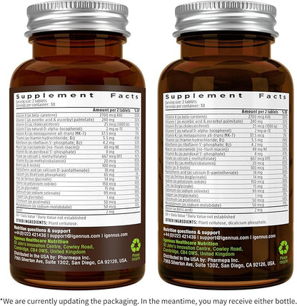 Igennus Methylated Women's Multivitamin, 21 Highly Bioavailable Nutrients, Clean Label & Sustained Release, Active B-Vitamins and Gentle Iron, Easy-to-Swallow, 60 Vegan Tablets, 30 Servings