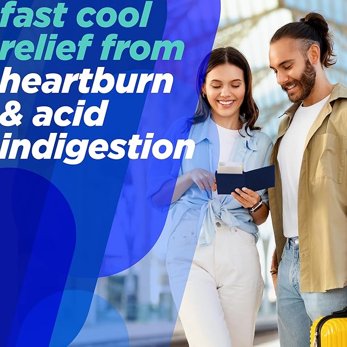 Alka-Seltzer Cool Action Heartburn Relief Gum, Extra Strength Antacid Gum, Acid Indigestion and Upset Stomach Relief, No Chalky Taste, Cool Mint Flavor, 60 Count