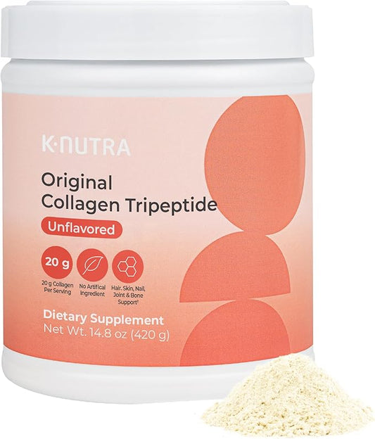 K-Nutra Original Collagen Tripeptide | 420g (14.8oz) | 100% Pure Freshwater Collagen Powder | 200X Absorption GPH | Helps Support Skin, Hair & Nail Health