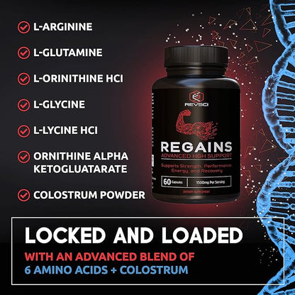 HGH Supplements for Men & Women - REVSCI Regains Starter Pack, HGH Human Growth Hormone Supplements for Men, Anabolic Muscle Builder for Men, Muscle Recovery Post Workout Supplement, 30 Protein Pills