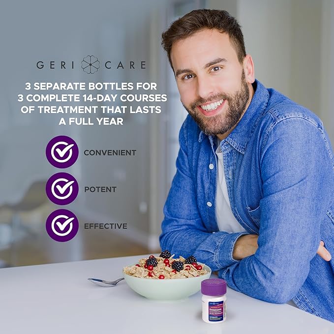 GeriCare Omeprazole Delayed Release Tablets 20mg Stomach Acid Reducer Pills for 24 Hour Heartburn Relief- Acid Reflux Medicine to Treat Frequent Heartburn- Anti-Acid Relief Tablets (42 Count)