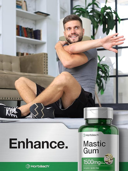 Horbäach Mastic Gum Capsules 1500mg 100 Count | Non-GMO & Gluten Free