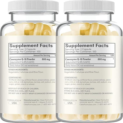 Extra Strength CoQ10 800mg - Quick Absorption Coenzyme Q10 800mg Potent Antioxidant for Heart Energy and Aging Support - High Stability CoQ10 Ubiquinone Caps - Made in a cGMP US Lab (200 Servings)