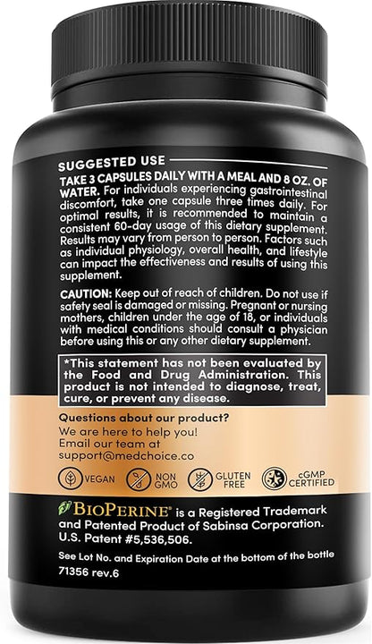 4-in-1 Turmeric and Garlic Supplements with Bioperine 2360 mg Turmeric Ginger Root Capsules with Garlic for Joint, Digestion & Immune Support (120 ct)