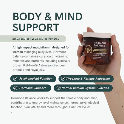 Dr Sosnowski's Hormone Balance Support Dual Body + Mind Cycle Support with Propolis, Vegetable Capsules, 60ct