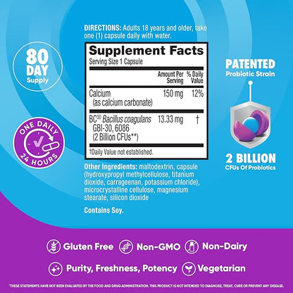 Digestive Advantage Probiotics for Digestive Health, Daily Probiotics for Women & Men, Supports Gut Health, Occasional Bloating & Diarrhea, Minor Abdominal Discomfort, & Immune Support, 80ct Capsules