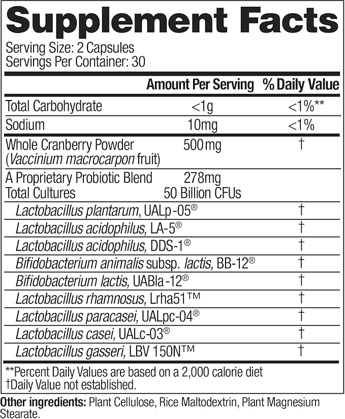 up4 Probiotic Supplement for Women, Vaginal, Digestive and Immune Support, 50 Billion CFUs Guaranteed, Non-GMO, Gluten Free, Soy Free, Vegan, 60 Count