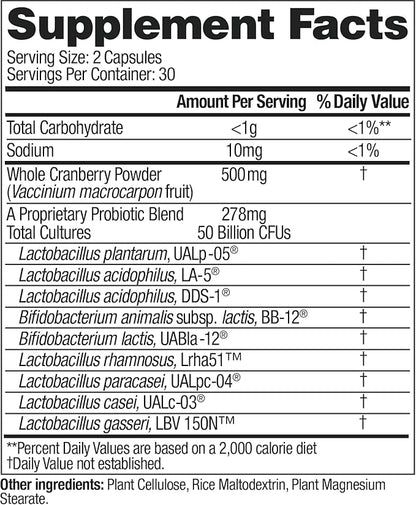 up4 Probiotic Supplement for Women, Vaginal, Digestive and Immune Support, 50 Billion CFUs Guaranteed, Non-GMO, Gluten Free, Soy Free, Vegan, 60 Count