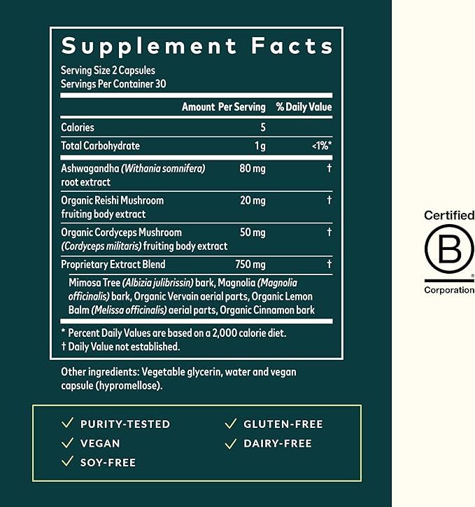 Gaia Herbs Adrenal Health Nightly Restore - Herbal Supplement with Ashwagandha, Magnolia Bark, Cordyceps, Lemon Balm, and More - 60 Vegan Liquid Phyto-Capsules (30 Servings)