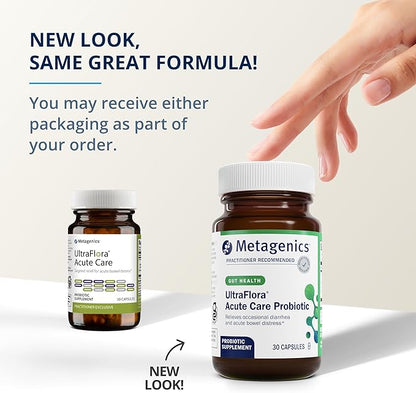 Metagenics UltraFlora Acute Care - for Acute Bowel Distress* - Support Immune & Digestive Health* - Bifidobacterium, Lactobacillus & Boulardii Probiotic - Non-GMO & Vegetarian-Friendly - 30 Capsules