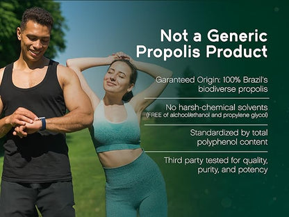 NaturaNectar - Ultimate Bee Propolis Capsules - NSF Contents Certified -Brazilian Red, Brown, & Green - Gluten-Free Supplement with Flavonoids - Naturally Sourced Through Ethical Beekeeping (60pcs.)