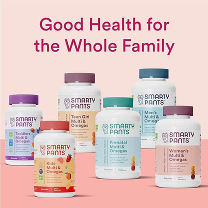 SmartyPants Adult Probiotic & Prebiotic Gummies for Digestive Health: 6 Billion CFU Gut Health Supplement, Clinically Studied Prebiotic for Immune Support, Strawberry, 60 Count (30 Day Supply)