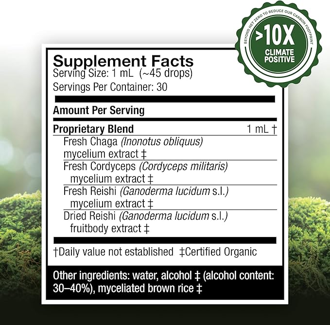 Host Defense Breathe* Extract - Immune & Respiratory Support Mushroom Liquid Supplement - Herbal Lung Health Supplement with Chaga, Reishi & Cordyceps - 1 fl oz (30 Servings)*