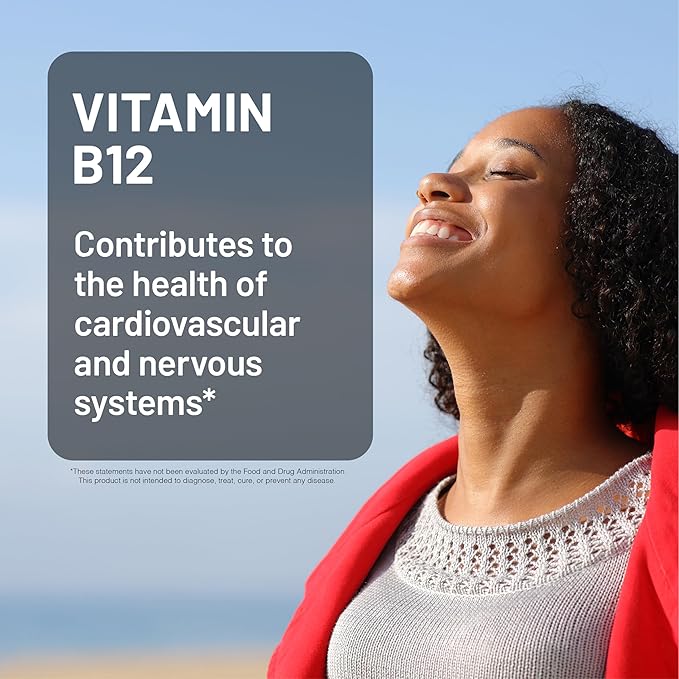 NatureWise Vitamin B12 5000 mcg - Extra Strength - Supplement for Supporting Energy Levels, Mental Clarity, Nervous System Health - Easy-to-Swallow, Soy and Gluten-Free, Non-GMO - 60 Softgels