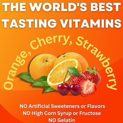 Halal Kids Multivitamin Gummies | Vitamin C, D, Zinc, A, E, B6, B12, Biotin, Folate, Inositol | Strengthen Metabolism, Bones & Immunity | Vegetarian | Gluten Free | 90 Count