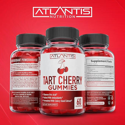 Tart Cherry Gummies 2-Pack with Celery Seed Extract - Advanced Uric Acid Cleanse for Immediate Relief. Powerful Antioxidant with Joint Support - 120 Gummies