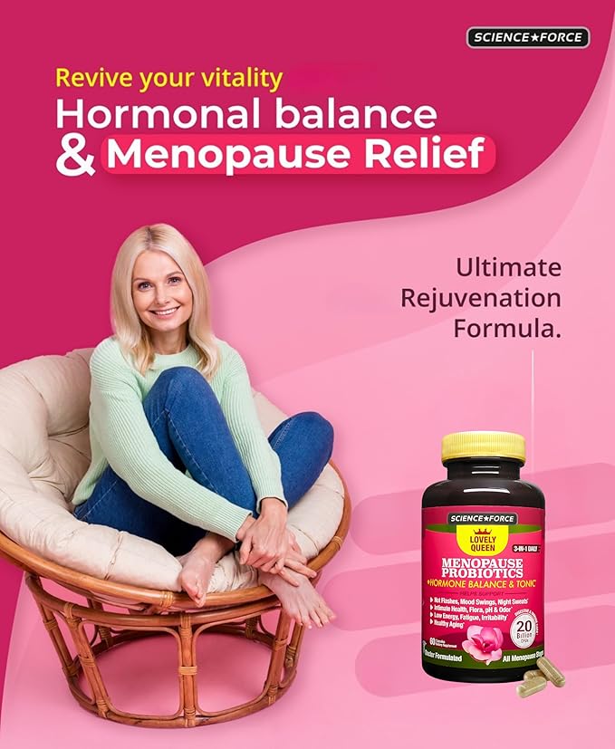 Lovely Menopause Supplement + Hormone Balance + Weight Management, Hot Flashes, Mood Swings, Vaginal Health & Dryness | Black Cohosh, Dong Quai, Ashwagandha + Probiotics, Woman Supplement, 60 ct