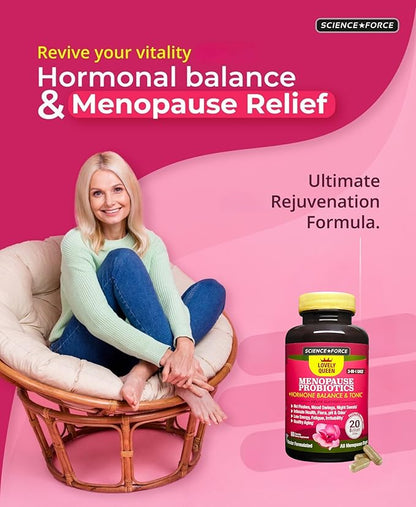 Lovely Menopause Supplement + Hormone Balance + Weight Management, Hot Flashes, Mood Swings, Vaginal Health & Dryness | Black Cohosh, Dong Quai, Ashwagandha + Probiotics, Woman Supplement, 60 ct
