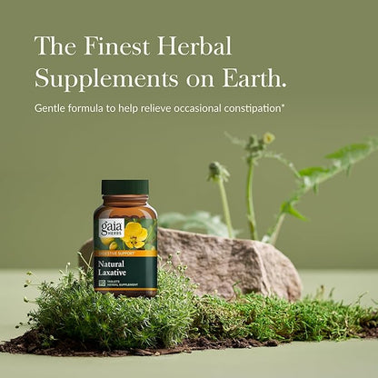 Gaia Herbs Natural Laxative - Supports Constipation Relief for Adults - with Senna Leaf, Cape Aloe, Caraway, Dandelion & Fennel - 90 Tablets (45 Servings)