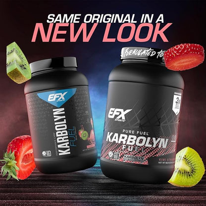 EFX Sports Karbolyn Fuel | Fast-Absorbing Carbohydrate Powder | Carb Load, Sustained Energy, Quick Recovery | Stimulant Free | 36 Servings (Kiwi Strawberry)