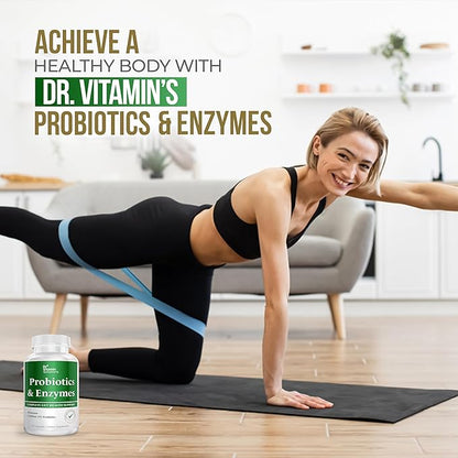 DR VITAMIN SOLUTIONS Multi Enzymes, Pre & Probiotics for Digestive Health | 18 Active Enzymes & 1.5 Billion CFU Probiotics for Women & Men | Digestive Enzymes w/Prebiotics for Bloating Relief | 60