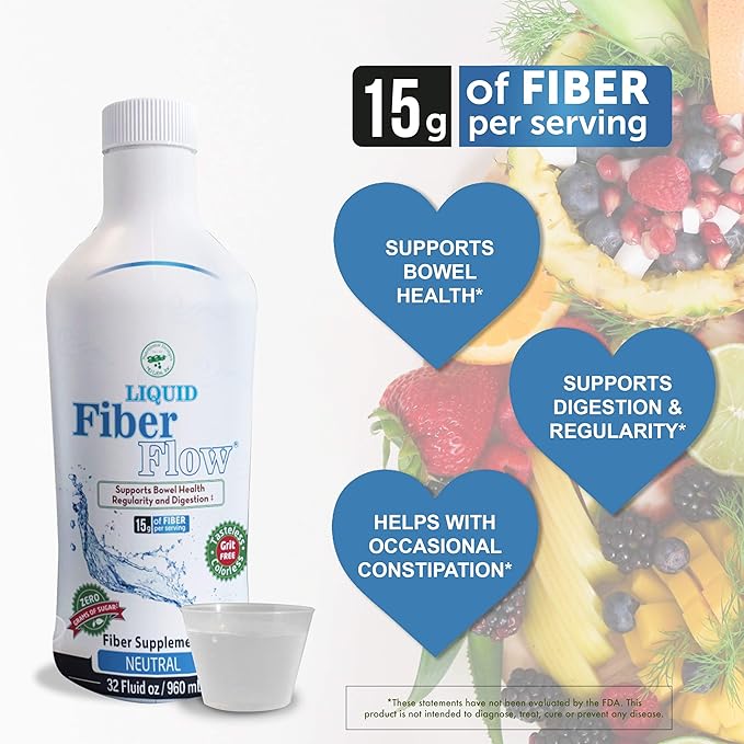 Liquid Fiber for Kids - Kids Fiber Supplement, Sugar-Free, Prebiotic Inulin Fiber Drink Mix, Natural Bowel Regularity Drink for Healthy Intestinal Balance, Nutritional Designs, 50 Packets