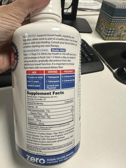 Liquid Fiber for Kids - Kids Fiber Supplement, Sugar-Free Prebiotic Inulin Fiber, Fiber Drink Mix, Natural Bowel Regularity Drink for Healthy Intestinal Balance, Nutritional Designs, 25 Packets