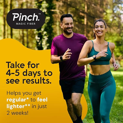 Pinch Magic Fiber Supplement Powder | Lemon Ginger Flavored Psyllium Husk Powder for Digestive Health & Gut Support | Low Sugar Supplement for Keto & Vegan Diets | USA-Made | 28-Day Supply