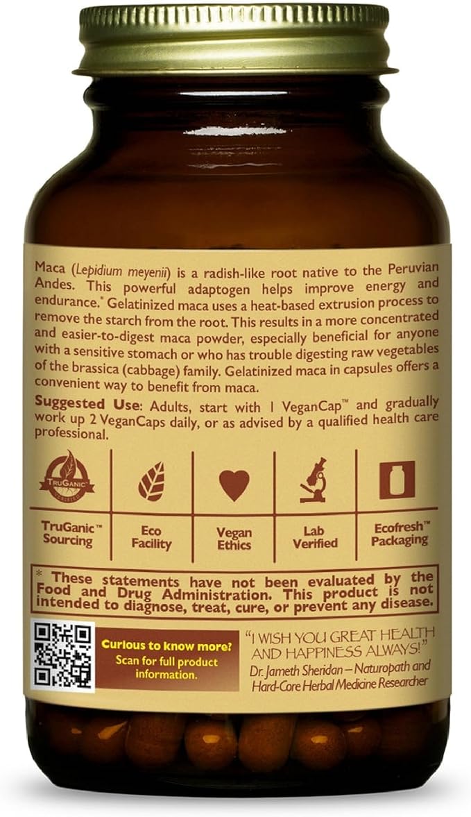 HEALTHFORCE SUPERFOODS Gelatinized Maca - 120 VeganCaps
