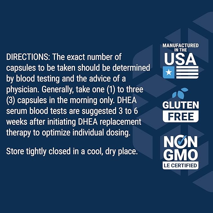 Life Extension DHEA - For Hormone Balance, Immune Support, Sexual Health, Bone & Cardiovascular Health and Anti-Aging and Mood Support Non-GMO, Gluten-Free - 60 Vegetarian Capsules