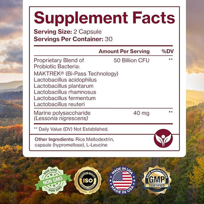 Pure Micronutrients Probiotics for Women, PH Balance & Vaginal Health Support, 50 Billion CFU Per Serve, Gut, Digestive & Urinary Tract Care, Lactobacillus & Prebiotics, 60 Capsules