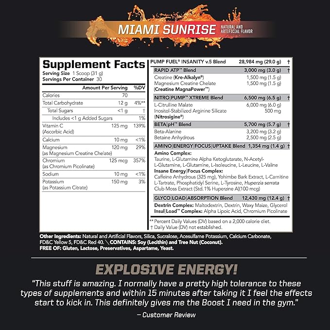 PMD Sports PMD Sports Ultra Pump Fuel Insanity - Pre Workout - Miami Sunrise (30 Servings) & PMD Sports Omega Cuts Elite Thermogenic Fat Burner (90 Softgels)