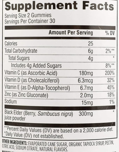 365 by Whole Foods Market, Gummy Elderberry, 60 Count (Pack of 2)