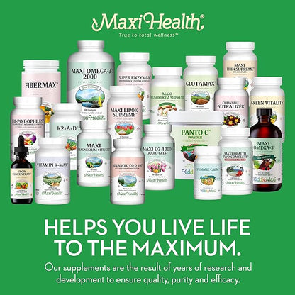 Maxi Health Women's Daily Multivitamin Biotin, Vitamins A B C D E, Calcium, Zinc, Lutein, Magnesium, Folate and More. Supports Gut Health for Women. Natural, Non-GMO, Gluten Free & Dairy Free Kosher
