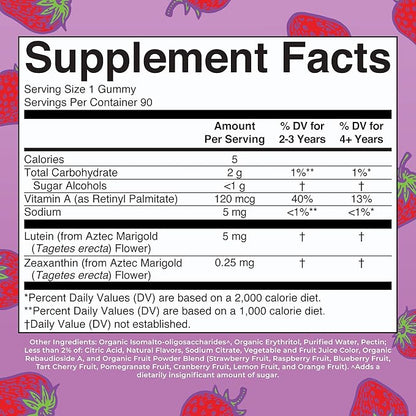 MaryRuth Organics Eye Care Gummies | Eye Health Vitamins for Adults and Kids | Lutein and Zeaxanthin Supplements | for Eyes | Vegan | Non-GMO | Gluten Free | 90 Count | 45 Day Supply