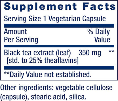 Life Extension Theaflavin Standardized Extract – Tea Leaf Flavonoids, Arterial Health Support, Helps Maintain Already-Heathy Cholesterol – Gluten-Free, Non-GMO, Vegetarian – 30 Capsules