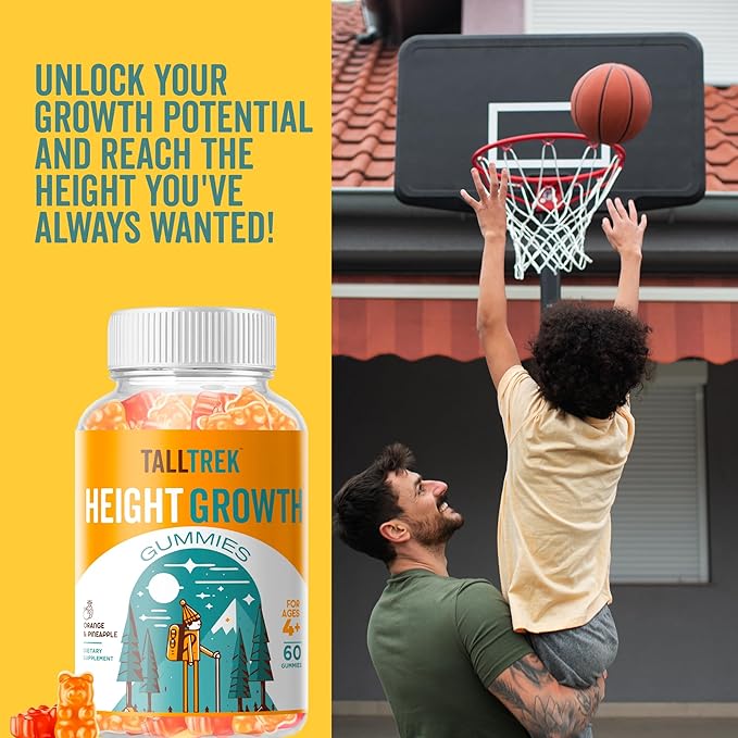 Height Growth Supplement Gummies - Growth Development Vitamins to Grow Taller with Ashwagandha Calcium Vitamin D3 K2 Zinc L-Arginine for Kids Teens Adult - Bone Strength Support Multivitamins