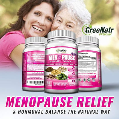 Menopause Supplements for Women - Perimenopause Supplements Women with Dong Quai & Black Cohosh for Menopause Hot Flashes - Menopause Support for Sleep Quality & Hormone Balance - 60 Caps