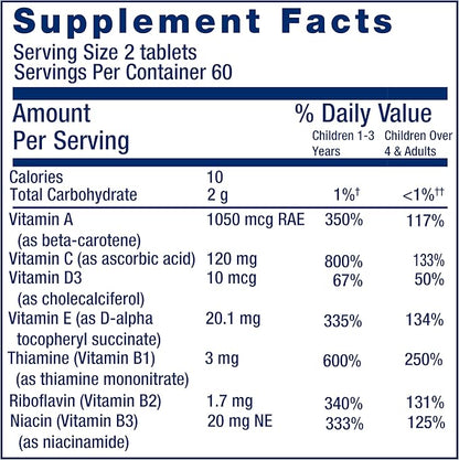 Life Extension Children's Formula Mix™, multivitamin for Kids, 18 Essential Vitamins and Minerals, Berry Flavored with no Added Sucrose, Gluten-Free, Non-GMO, 120 chewable Tablets