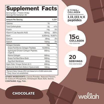 The Afterglow Multi Collagen Protein + Beauty (Chocolate) 20 Stickpacks - 15G Collagen Complex Per Serving