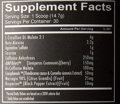 REDCON1 Total War Pre Workout, Strawberry Mango - L Citrulline, Malic Acid, Green Tea Leaf Extract for Pump Boosting Pre Workout for Women & Men - 3.2g Beta Alanine to Reduce Exhaustion, 30 Servings