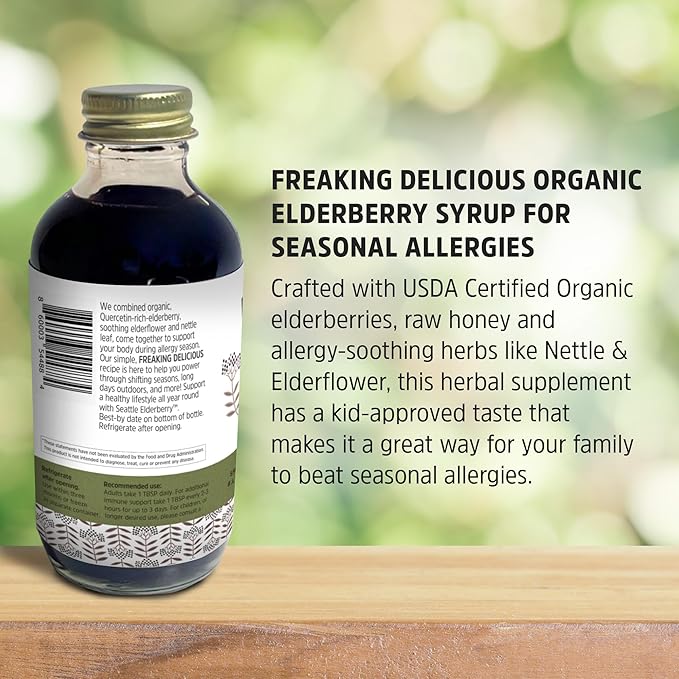 Allergy Defense with Nettle – Delicious, Gluten-Free Herbal Supplement with Potent Allergy Benefits Made from Only Organic Ingredients in Small Batches in The USA - 4oz