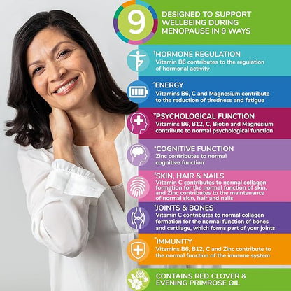 Health & Her Menopause Supplements for Women - Multi-Nutrient Support, Menopause Vitamins for Energy, Bones, Muscles, Skin & Hair, Vegan, Gluten-Free, Non GMO (60ct - 1 Month)