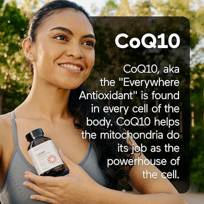 Smarter Nutrition CoQ10 400 mg High Absorption - Naturally Fermented Ubiquinone w/Organic Cold-Pressed Olive Oil - for Heart Health, Cellular Energy - Non-GMO, Gluten Free - 360 Count[180-Day Supply]