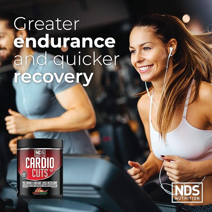 NDS Nutrition 4.0 Pre Workout Supplement - Advanced Weight Loss and Pre Cardio Formula with L-Carnitine, CLA, MCTs, L-Glutamine, and Safflower Oil - Strawberry Watermelon (40 Servings)