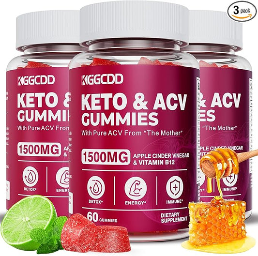 (3 Pack) Keto ACV Gummies Extreme 1500MG Keto Gummies Apple Cider Vinegar Formulated with Pomegranate Beet Juice Powder B12 Vegan Non GMO 180 Gummys