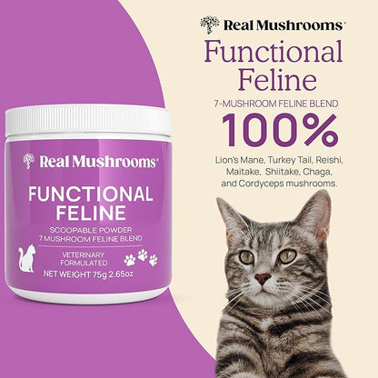 Cat Vitamins Supplement - 2.65 oz Cat Mushroom Functional Feline Supplement - Mushroom Blend Powder - - Mushroom Powder with Antarctic Krill, Ashwagandha & Functional Organic Mushrooms