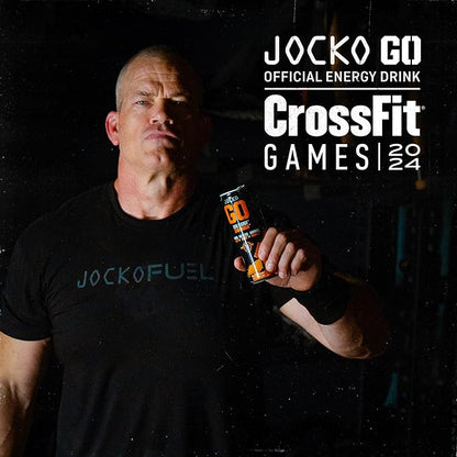 Jocko GO Energy Drink - KETO, Vitamin B12, Vitamin B6, Electrolytes, L Theanine, Magnesium- Energy Boost, Sugar Free Nootropic Monk Fruit Blend - 12 Pack (Mango Passionfruit)
